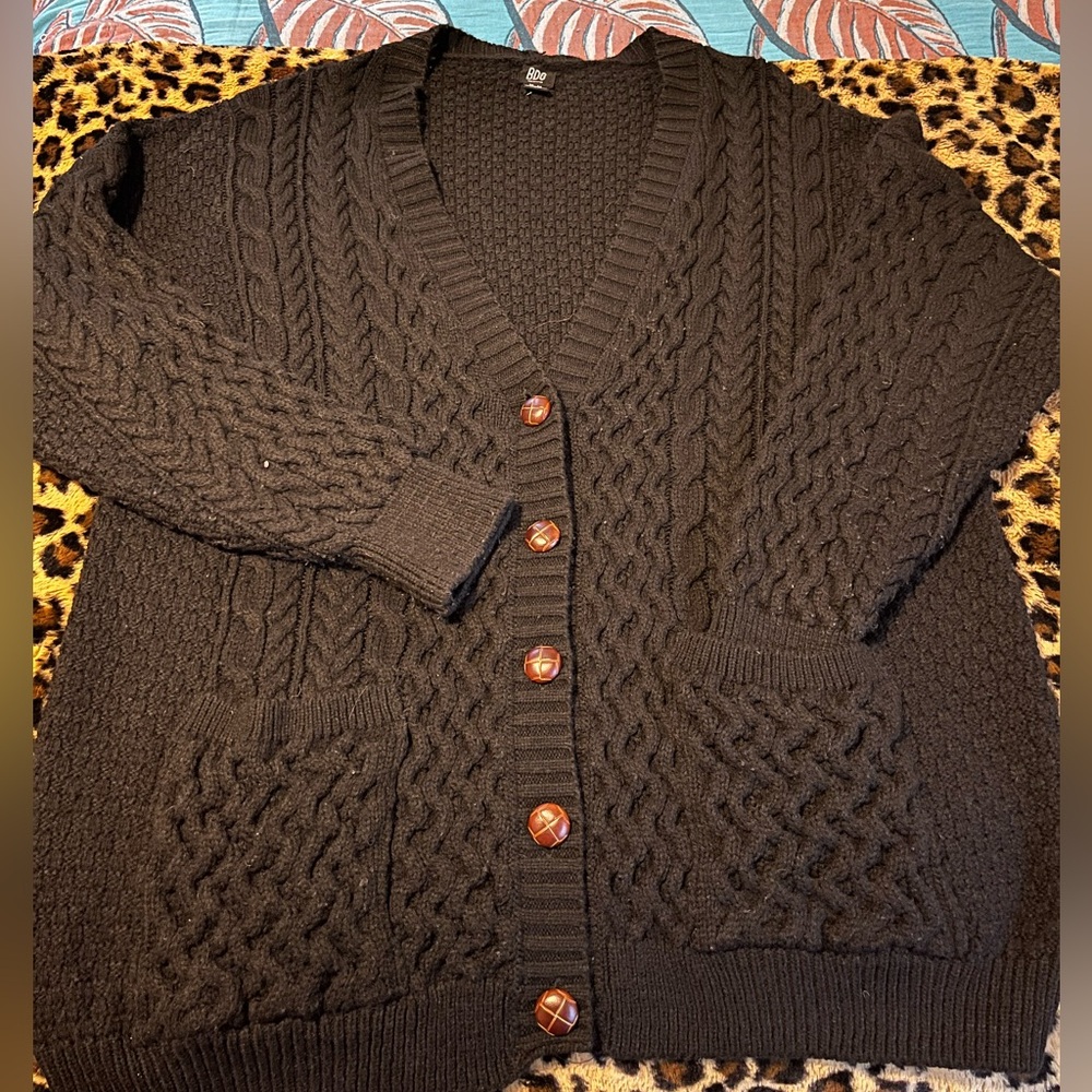 BDG Black Oversized Cardigan